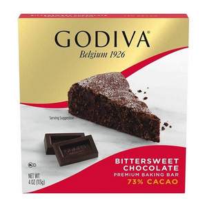 折￥23.26/盒，Godiva 歌帝梵 73%可可(苦甜)烘焙巧克力113g*12盒