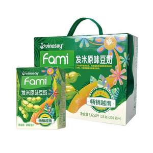 越南进口，Fami 发米 原味豆奶礼盒 200ml*18盒*2件