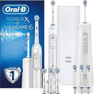 Oral-B 欧乐B Genius X iBrush 20000 AI智能3D声波电动牙刷+Aquacare Pro-Expert 6无线洁牙器套装  