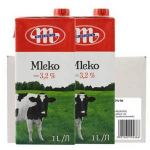 88VIP会员，波兰进口 MLEKOVITA 妙可 全脂纯牛奶1L*12盒*2箱