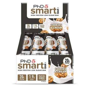 英国营养代餐品牌，PhD Smart 智选 减脂蛋白代餐棒64g*12支 奶油曲奇味