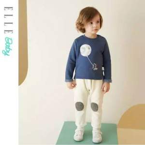 A类品质，Elle baby 儿童2020秋冬新款宽松纯棉加绒运动裤（80~120码）