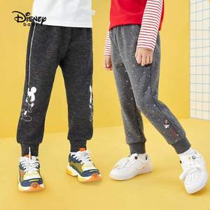 Disney baby 迪士尼 男女童秋冬新款加绒休闲运动裤（90~140码）多色