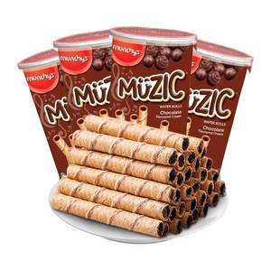 马来西亚进口，Munchy's 马奇新新 巧克力注芯蛋卷威化饼干85g*6盒