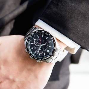 Citizen 西鐵城 空中之鷹系列 CB5874-90E 男士三眼計時光動能五局電波手表
