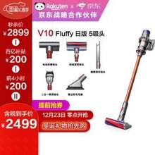 0点开始，Dyson 戴森 V10 Fluffy 家用手持无绳吸尘器 日版5吸头