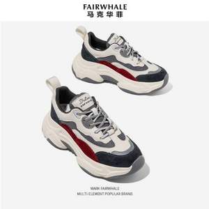 Mark Fairwhale 馬克華菲 女式厚底增高老爹鞋 