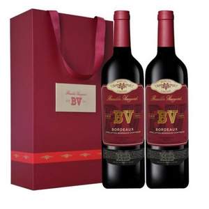 Plus会员，法国原瓶进口 璞立酒庄 BV波尔多混酿红葡萄酒750mL*2瓶 礼盒装
