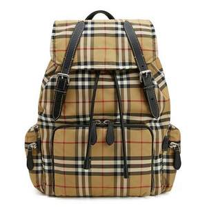 BURBERRY 博柏利 男士古典大號格紋尼龍軍旅雙肩背包 80051411