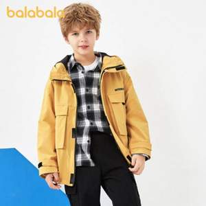 巴拉巴拉 2020新款 中大童男童连帽工装感冲锋衣（130-170cm）
