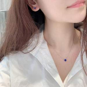 Swarovski 施華洛世奇 Attract 深藍色項鏈+耳釘套裝 5536554