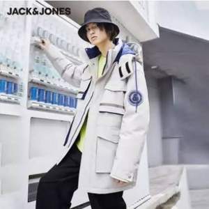 降209元，Jack Jones 杰克琼斯 情侣款潮酷中长工装羽绒服外套 3色