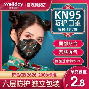 維德醫(yī)療 國潮仙鶴款KN95防護(hù)口罩20只 