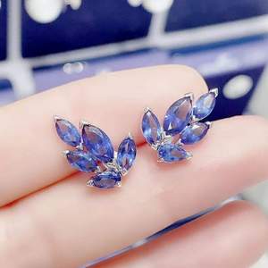 Swarovski 施華洛世奇 Louison 125周年紀念款 藍色樹葉耳釘 5536549