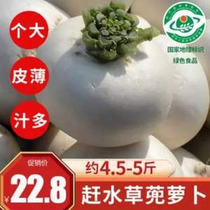 国家地理标识绿色食品，渝冬来 新鲜赶水草兜萝卜4.5斤