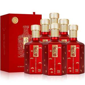 金六福 窖陳12 50度濃香型白酒500mL*6瓶 整箱裝 