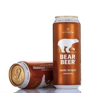 德国进口，Harboe 豪铂熊  BearBeer 5.4°小麦黑啤酒500ml*24听*2件