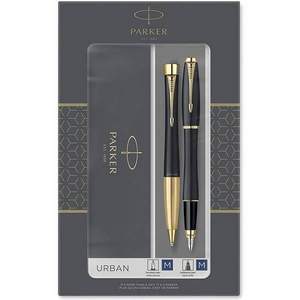 Parker 派克 Urban都市系列 磨砂黑杆金夹钢笔+圆珠笔套装 M尖