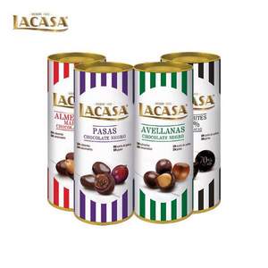 西班牙进口，Lacasa 乐卡莎 黑巧克力豆罐装 多口味 130g*2件