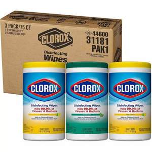 畅销高好评，Clorox 高乐氏 消毒湿巾 75片*3桶