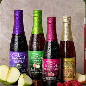 金奖啤酒，比利时进口 Lindemans 林德曼精酿果啤酒 250ML*4瓶 多口味