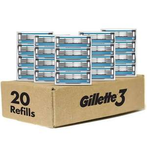 Gillette 吉列 3 手动刮胡刀刀头20件装 
