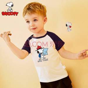Snoopy 史努比 儿童夏季纯棉短袖T恤（80~140码）男女童多色 2件