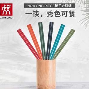 Zwilling 双立人 一人一筷家用彩色筷子6双