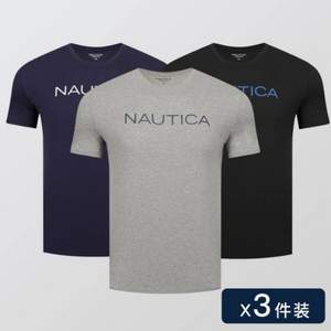 NAUTICA 诺帝卡 男士短袖T恤 3件装