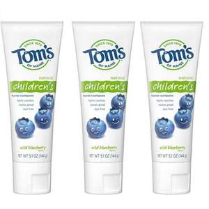 Tom's of Maine 湯姆小屋 兒童天然含氟防蛀牙膏 藍莓味 144g*3支