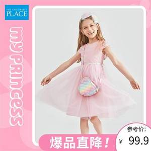 北美童裝TOP品牌，The Children's Place 21夏季新款女童刺繡蕾絲甜美禮服連衣裙（110~150碼）2色