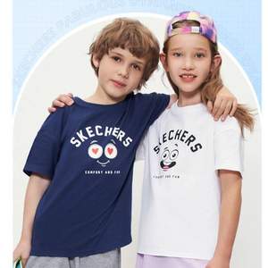 Skechers 斯凯奇 新款男童女童纯棉短袖T恤 （110-160cm） L121K089 11色