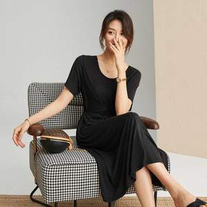 Anne Klein 安妮·克萊因 顯瘦莫代爾立裁扭結(jié)系帶連衣裙 三色
