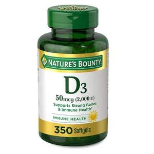 Nature's Bounty 自然之寶 維生素D3軟膠囊 2000IU*350粒