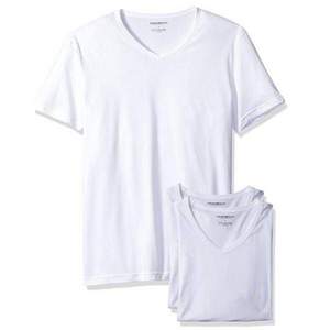 M码，Emporio Armani 安普里奥·阿玛尼 男士V领纯棉短袖T恤3件装