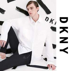 DKNY 唐可娜儿 21年春夏新款 男士纯棉牛津纺刺绣长袖衬衫