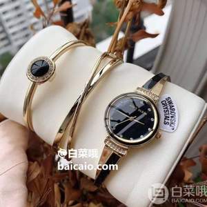 Anne Klein 安妮·克莱恩 AK/3292BKST 施华洛世奇水晶 女士手镯手表套装 三色