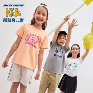 Skechers 斯凯奇 新款儿童纯棉短袖T恤L221K093（110-170cm） 11色