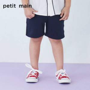 日本超高人气童装品牌，petit main 儿童日系直筒梭织短裤（80~130码） 2色