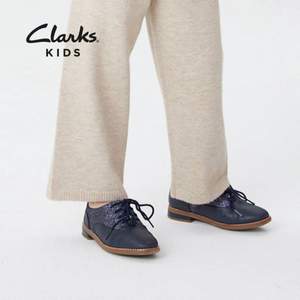 Clarks 其樂 Drew Wow 女童系帶英倫風(fēng)皮鞋 2色
