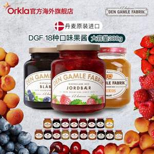丹麦原装进口， DGF 大颗粒果酱 380g*3瓶  18种口味