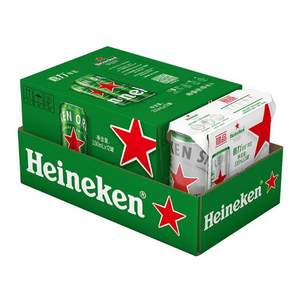 88VIP会员，Heineken 喜力 拉罐啤酒330mL*15听（经典12听+星银3听）赠玻璃杯
