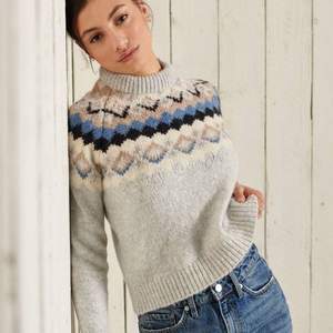 Superdry 極度干燥 Montana 女士美利奴羊毛混紡提花圓領(lǐng)毛衣