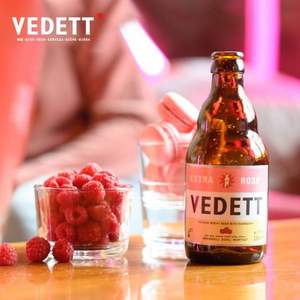 比利时进口，VEDETT 白熊 玫瑰红小麦啤酒330ml*6瓶装  