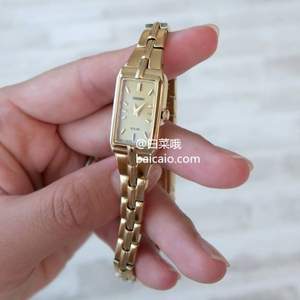 SEIKO 精工 SUP276 女士金色長方形太陽能腕表