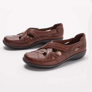 Clarks 其樂(lè) Ashland Rosa 女士真皮一腳蹬樂(lè)福鞋
