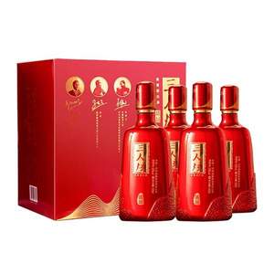 0點(diǎn)開始，瀘州老窖 三人炫精品酒 52度濃香型白酒500mL*4瓶禮盒裝