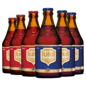 Chimay 智美 红帽+蓝帽精酿啤酒组合 330ml*6瓶*3件