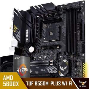 PLUS会员，ASUS 华硕 TUF GAMING B550M-PLUS（WIFI）主板+AMD 锐龙 R5-5600X CPU处理器 板U套装