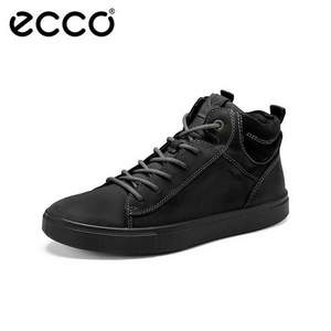 US9-9.5碼，ECCO 愛步 Kyle凱爾系列 男士Hydromax?防潑水高幫休閑板鞋 531854